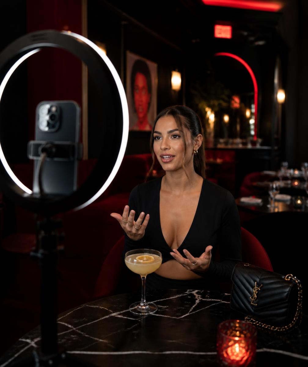 Influencer creating content for a brand campaign